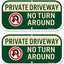 2 Letreros Entrada Privada 12x6" Aluminio Reflectante