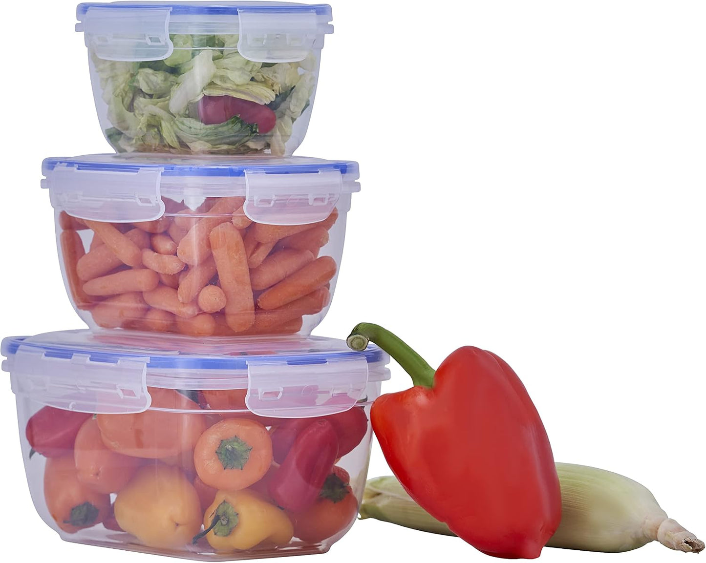 Contenedores herméticos plástico sin BPA set 3