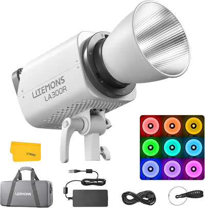 Luz video LED COB RGB 330W 1800-10000K CCT control APP NFC