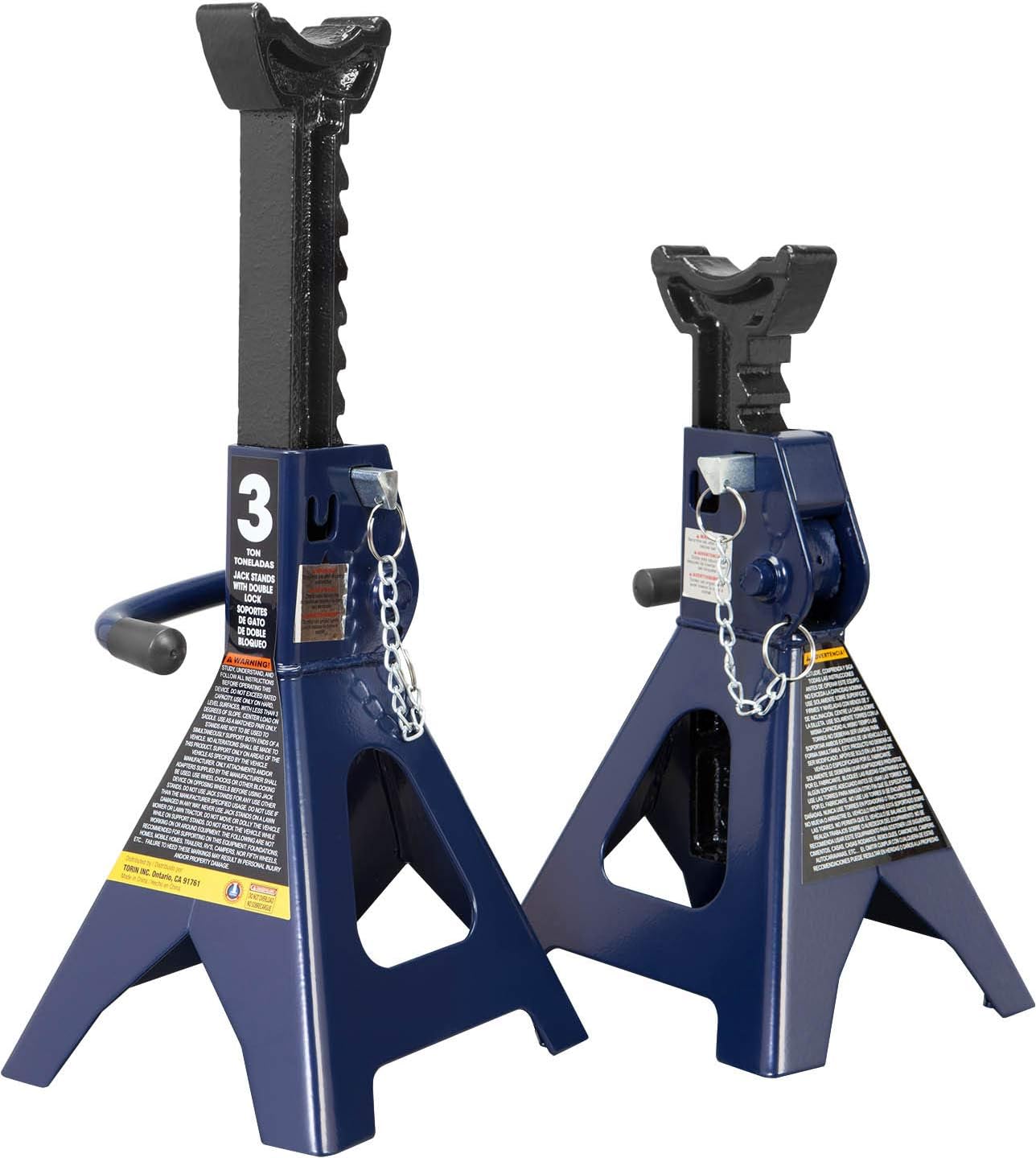 Soportes de gato acero doble bloqueo 6000lb set 2 azul