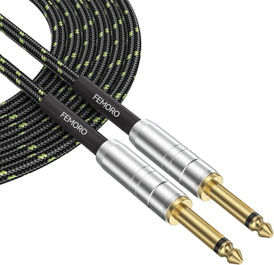 Cable guitarra eléctrica 10ft 1/4pulg 22AWG señal analógica