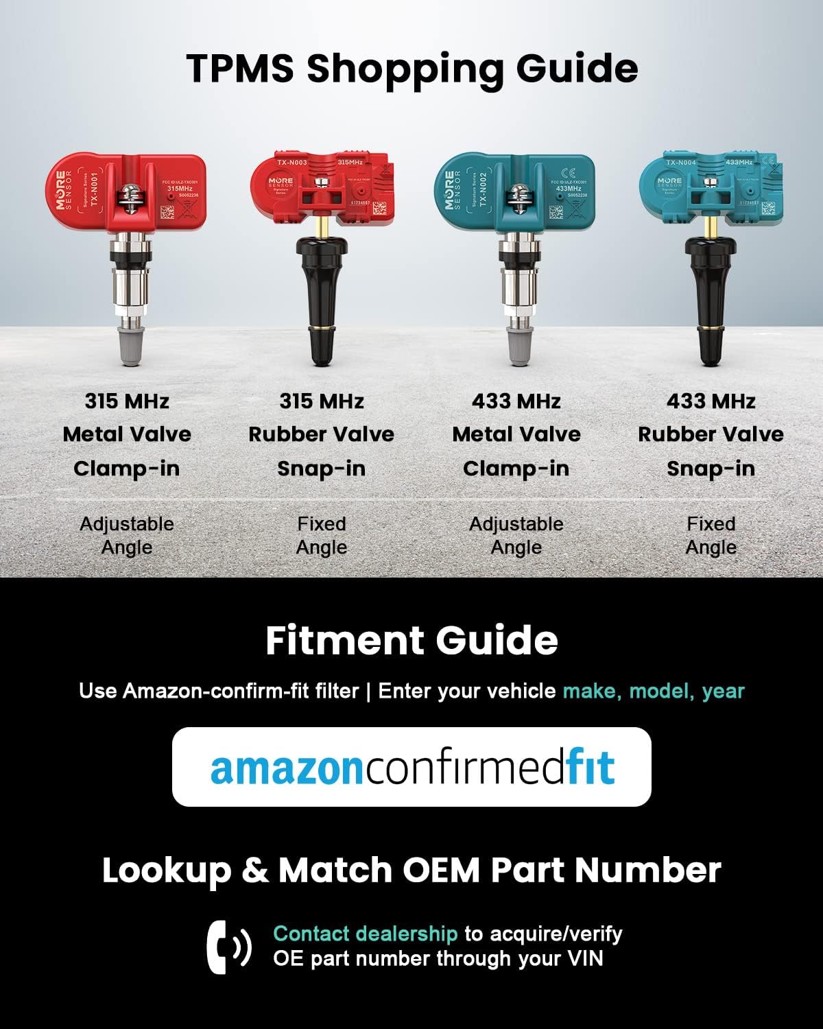 Sensor TPMS 315 MHz 4 Unid Preprogramado para 120+ Marcas