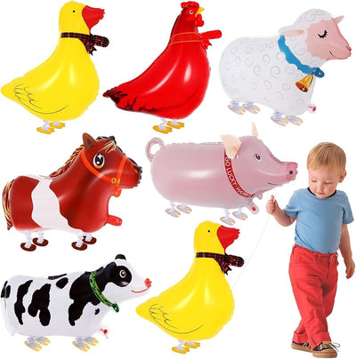 6 Globos Animales de Granja Mylar para Fiesta Temática