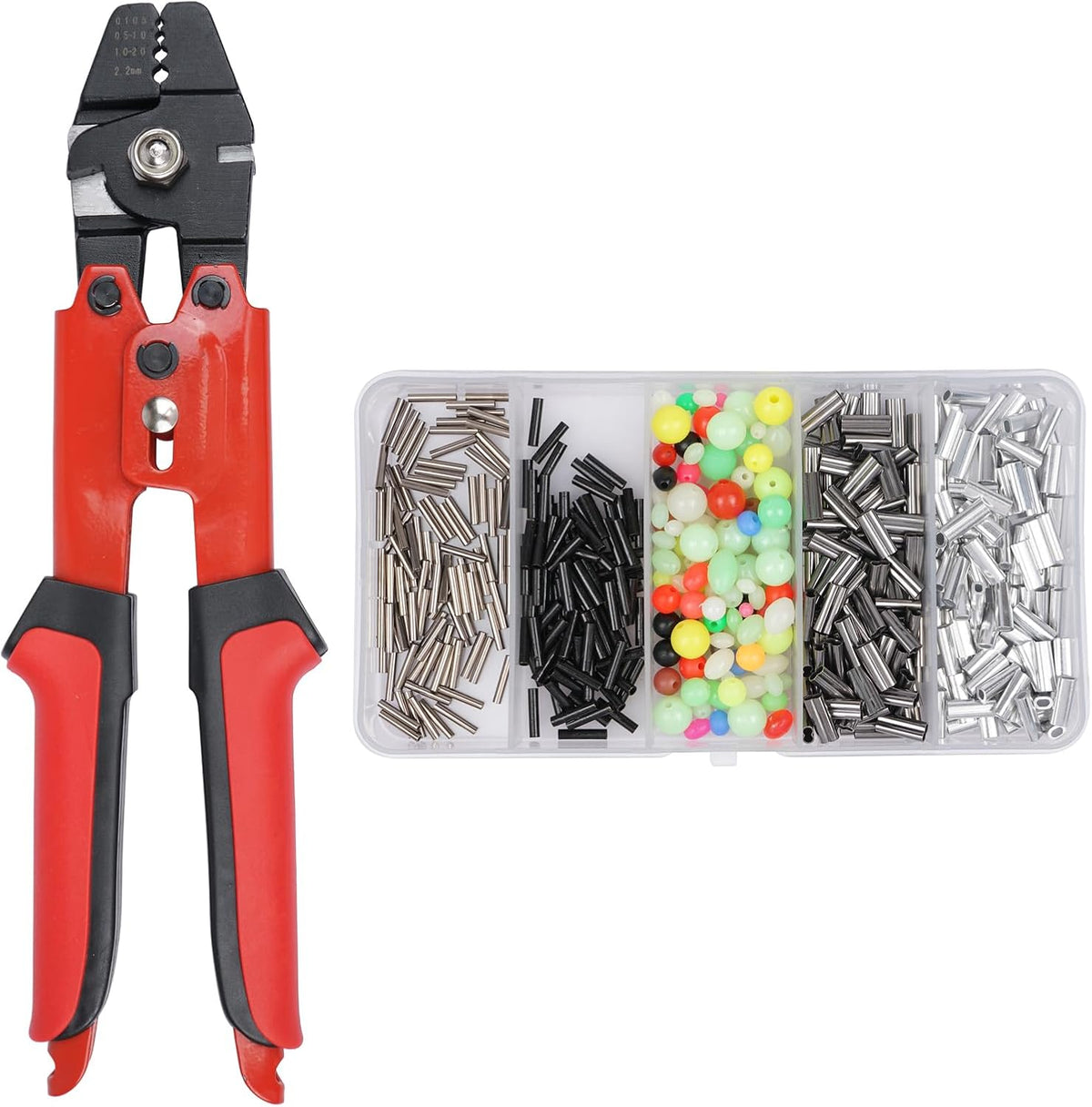 Kit herramientas crimpado pesca 400 pzas mangas acero