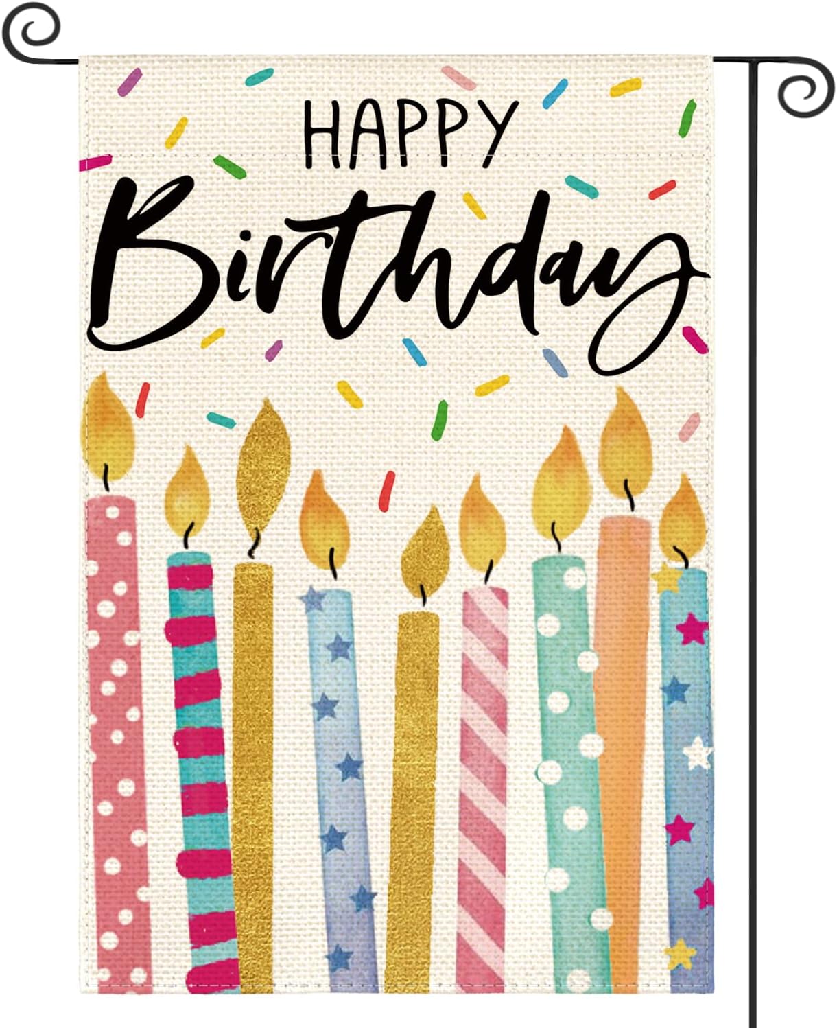 Bandera jardín cumpleaños 12x18pulg doble cara