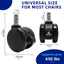Ruedas freno universal 2pulg silla oficina set 5 negro