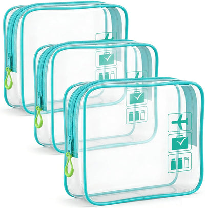 Bolsa aseo TSA 3 bolsas maquillaje transparente 1qt para viaje