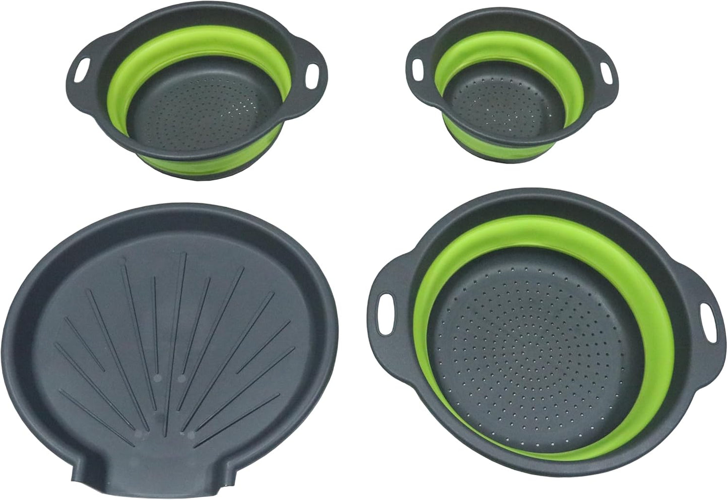 Coladores plegables fregadero set 3 con base drenaje 3qt 4qt