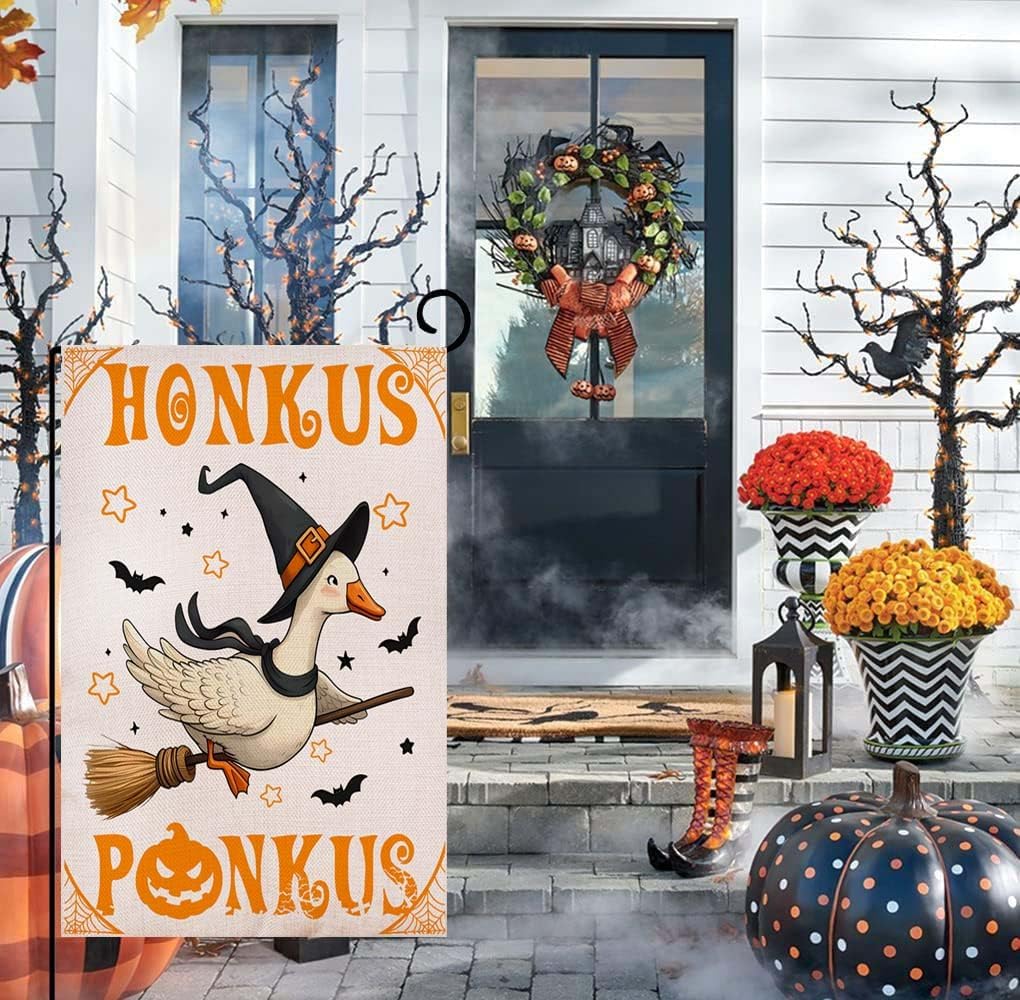 Bandera Halloween 12x18pulg doble cara decoración patio