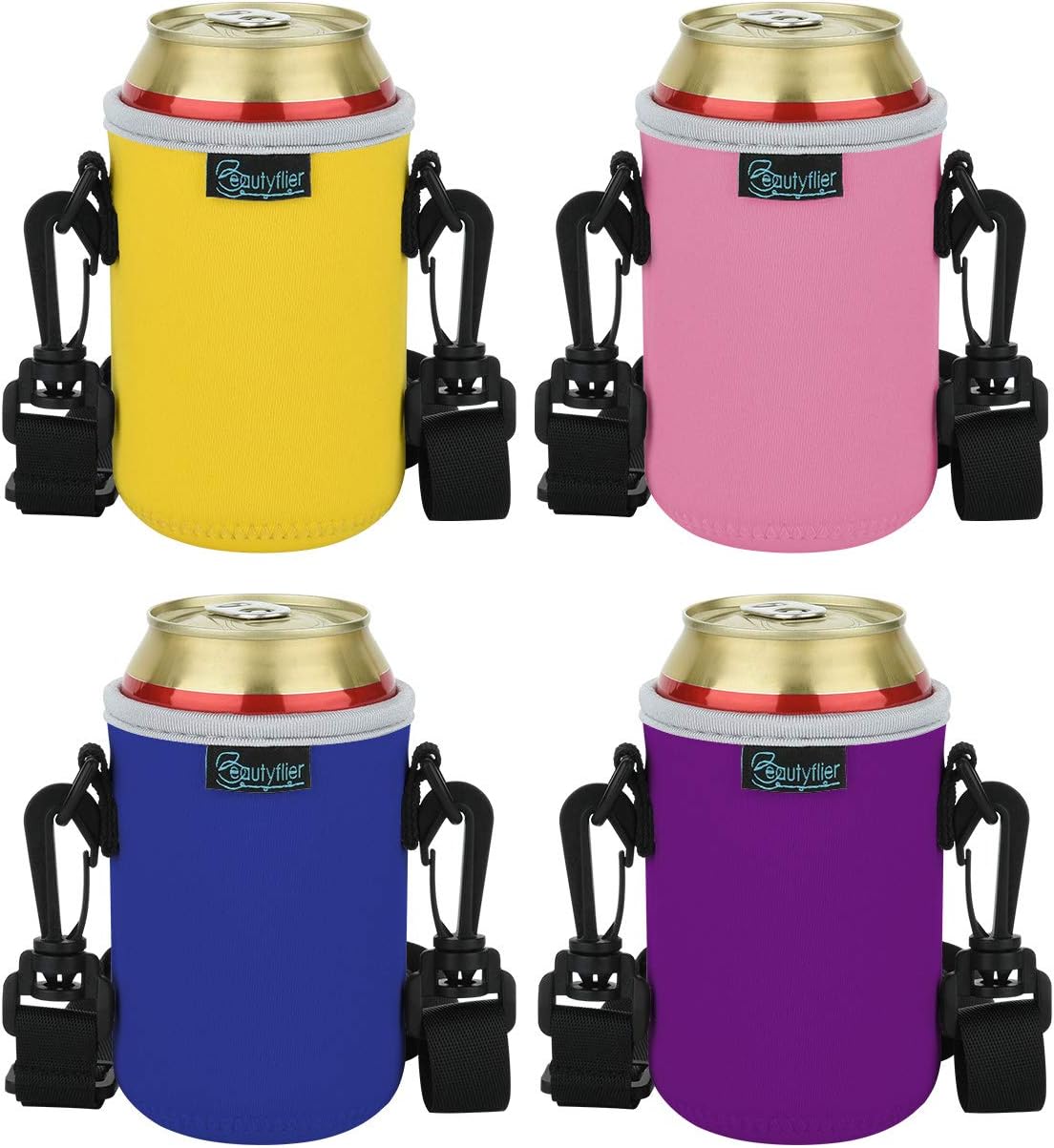 Funda neopreno correa ajustable soporte lata 12oz 4uds