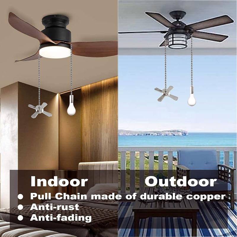 Cadena tracción ventilador techo 13.6pulg níquel
