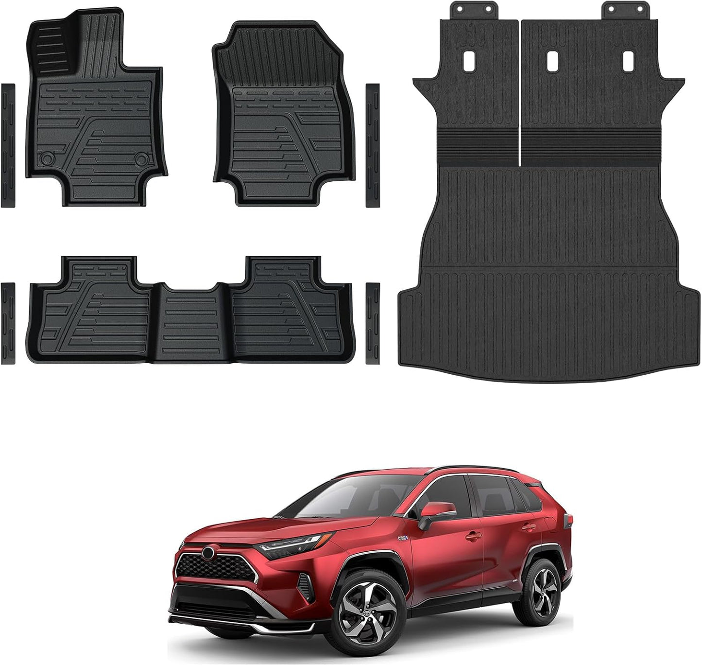 Alfombrillas piso Toyota RAV4 19-25 con protectores maletero
