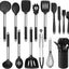 Set 15 Pzas Utensilios Cocina Silicona Mango Acero Inox