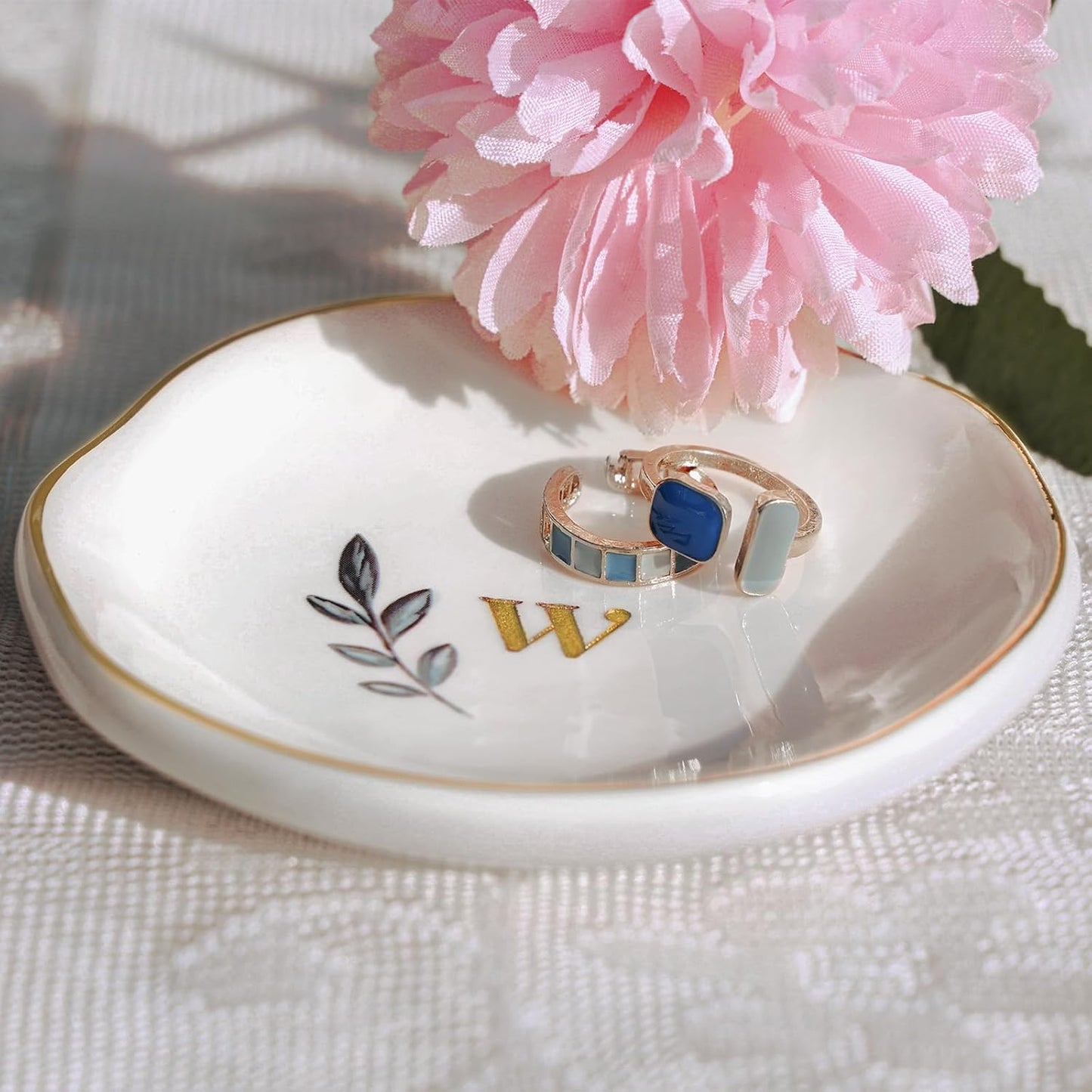Bandeja cerámica personalizada para anillos y joyas regalo