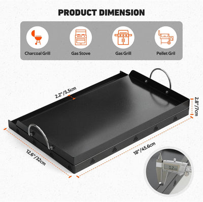 Plancha universal para parrilla antiadherente cerámica 18x12.6pulg