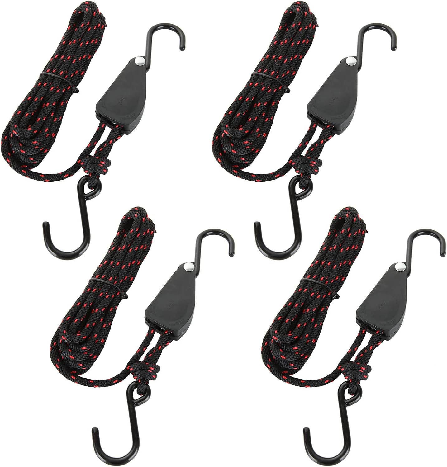 4 Amarres cuerda kayak 1/4pulg x12ft clip ajustable