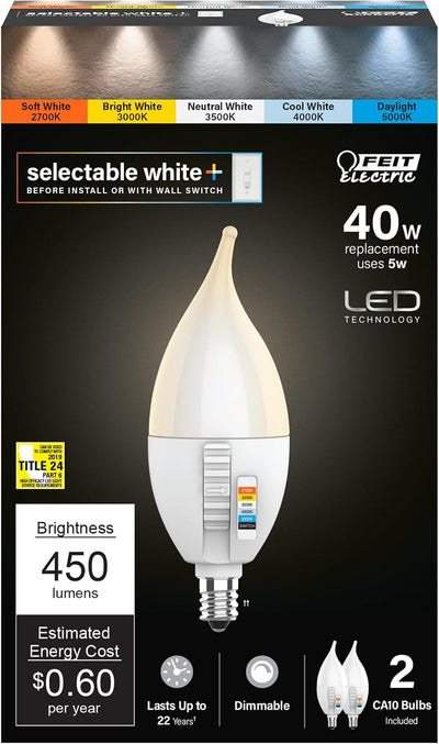 Bombilla LED E12 450lm 5CCT regulable 22000h