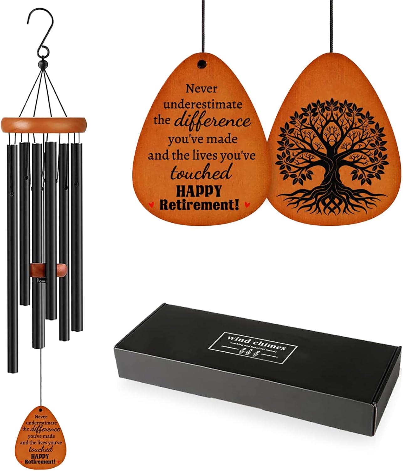 Campanilla viento regalo jubilación decoración negro