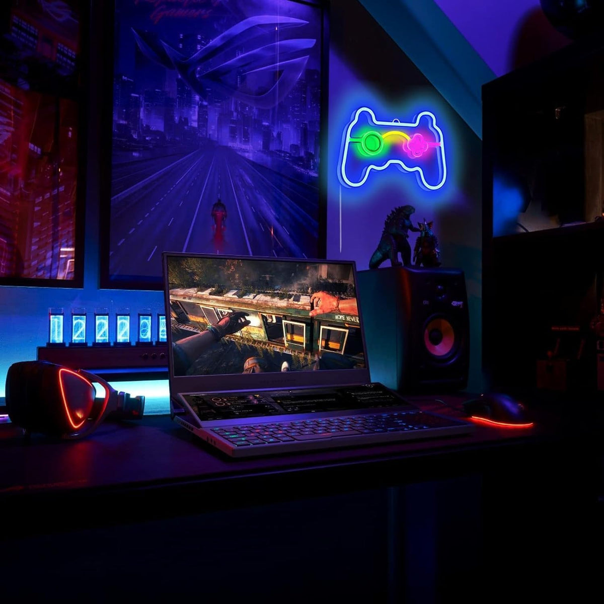 Letrero neón LED para videojuegos decoración sala dormitorio