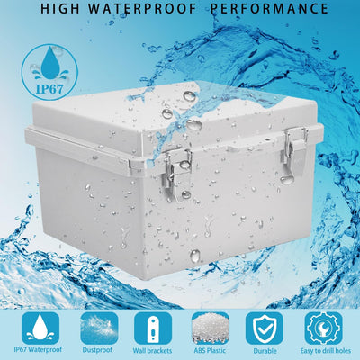 Caja eléctrica impermeable IP67 plástico ABS con soporte pared