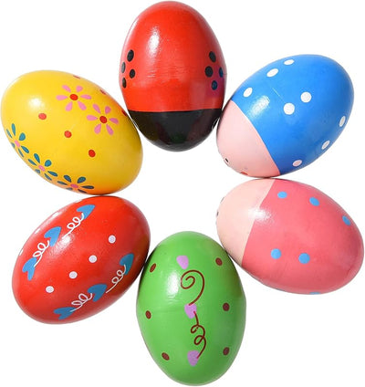 Sonajero musical de madera 6 Pzas huevos de Pascua