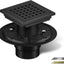 Desagüe ducha cuadrado 4pulg acero inox cubierta rejilla negro