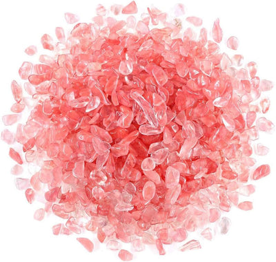 1 libra guijarros vidrio decorativos cuarzo rosa y rojo