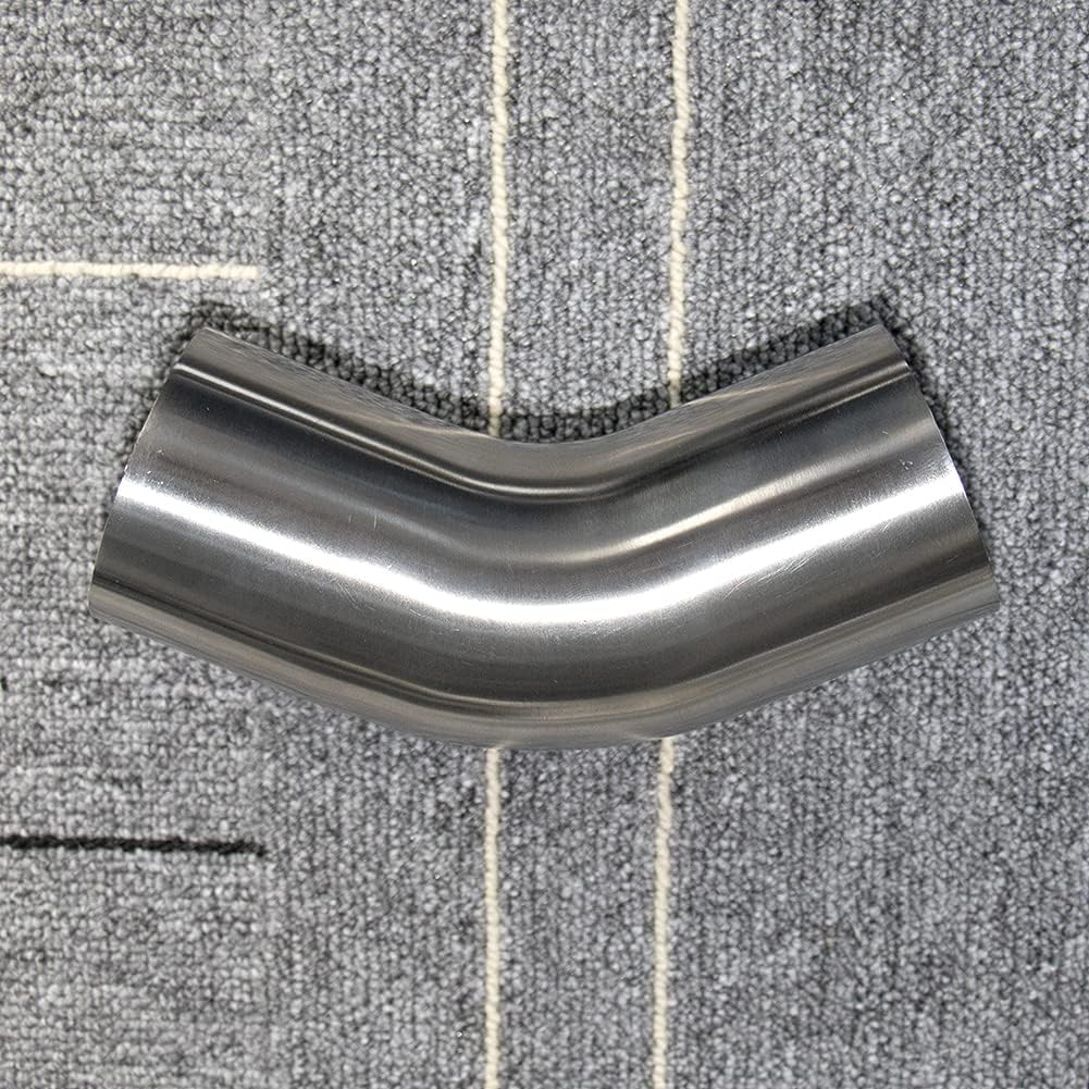 Codo inox ss304 3pulg con mandril 45° para tubo escape