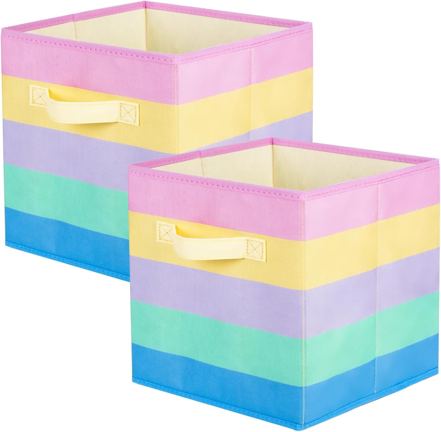 Cubos plegables con asas para armario 10.5x11x10.5pulg