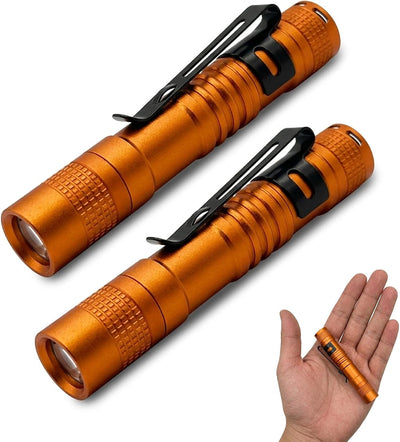 2 Linternas LED IPX4 3.55pulg Clip Extraíble Naranja
