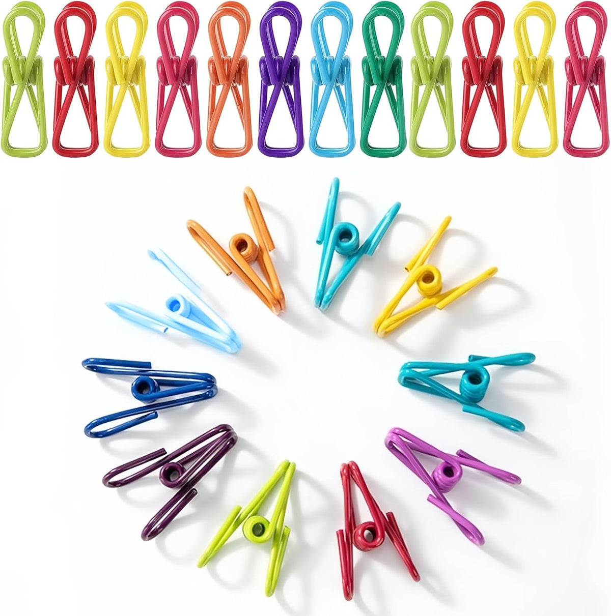45 Clips Metal 2pulg Impermeables Multicolor para Ropa Bolsas