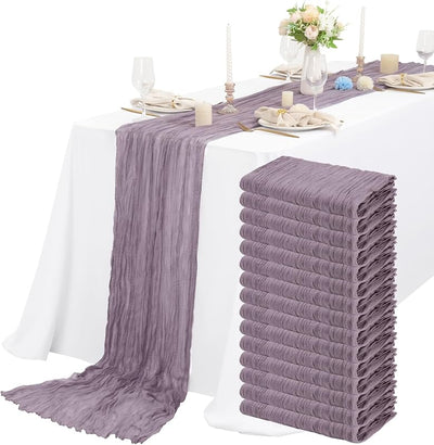 15 Caminos Mesa Estopilla Morado Claro 10ft Gasa Rústica Lavanda