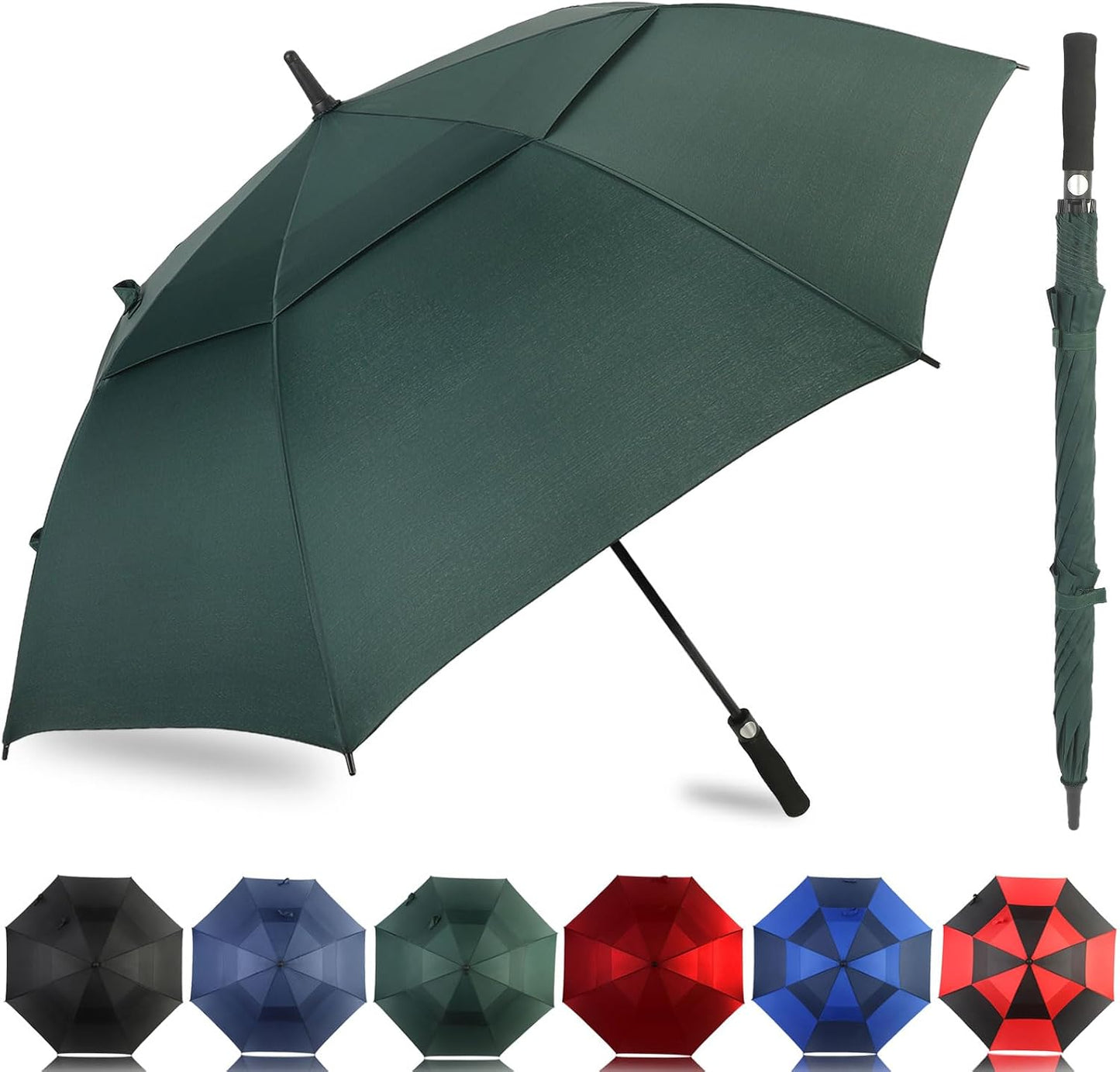 Paraguas golf 54-72" doble toldo autoabriente impermeable