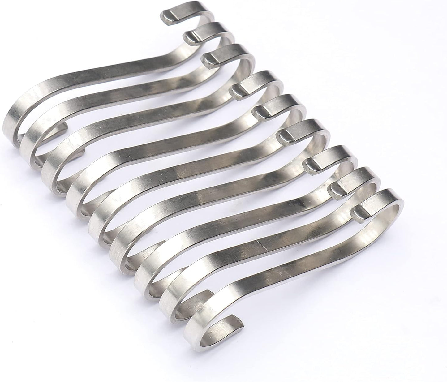 9 Pzas Gancho Acero Inox 3" Forma S para Cocina y Oficina