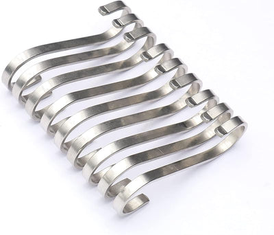 9 Pzas Gancho Acero Inox 3" Forma S para Cocina y Oficina