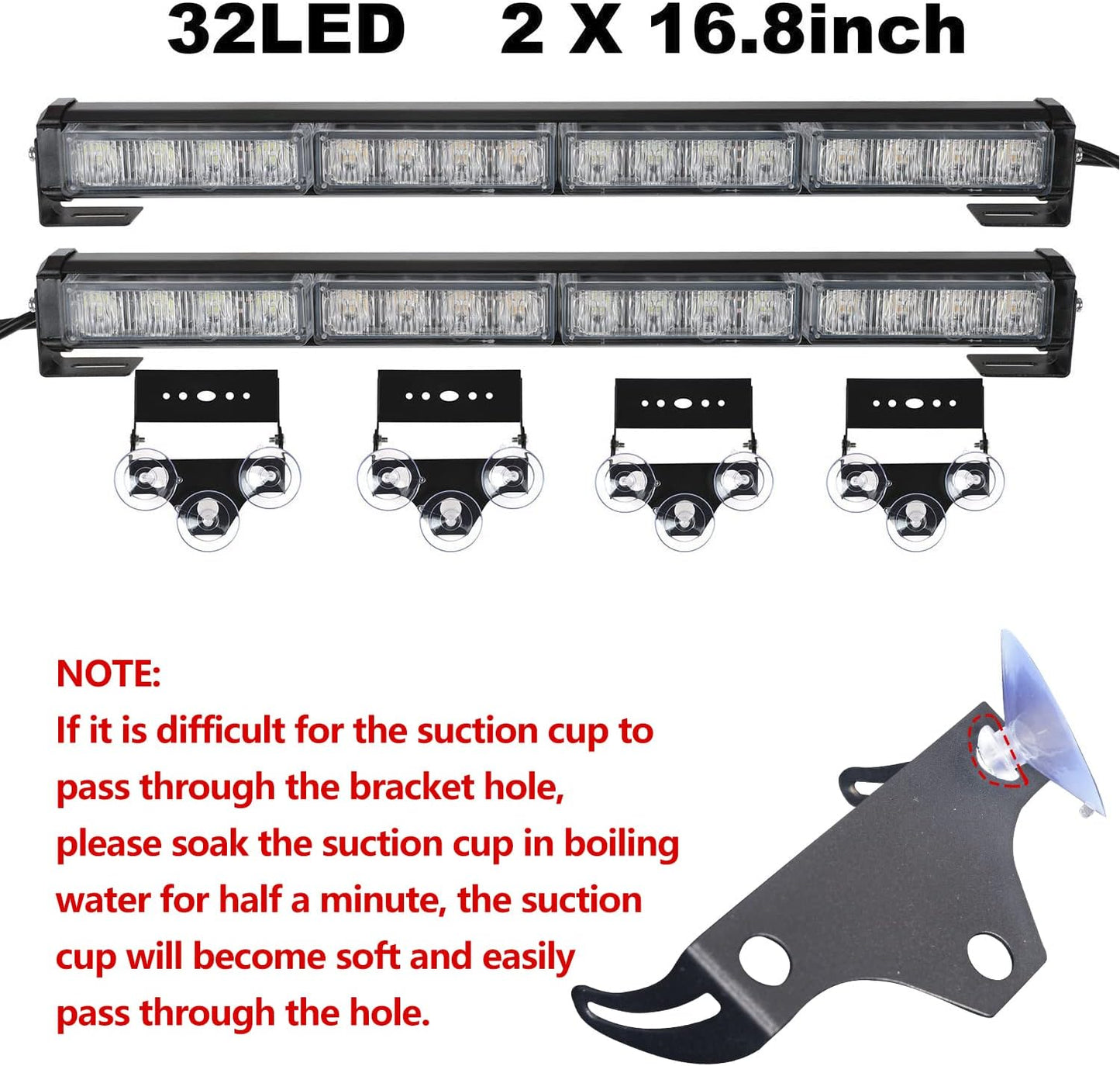 Barra luz LED intermitente 2x16.8pulg para asesor tráfico