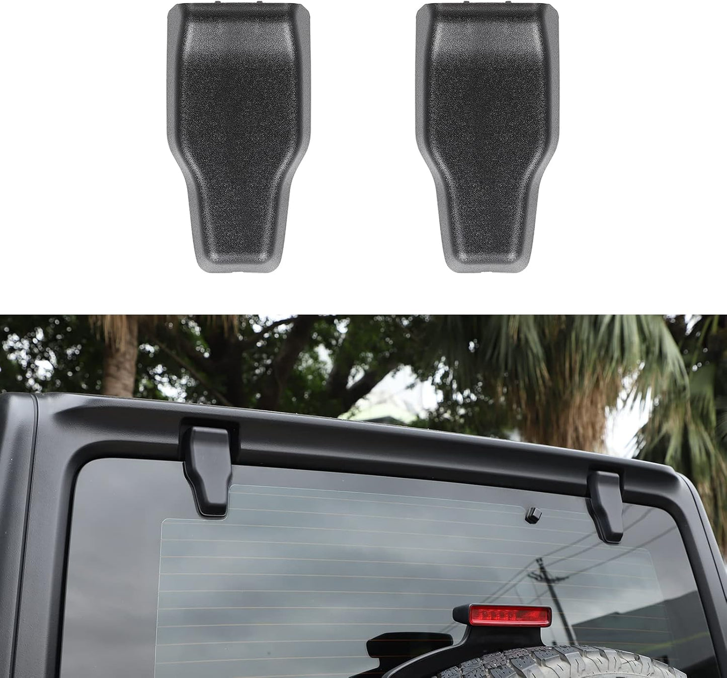 Cubierta bisagra vidrio puerta trasera Jeep JL 2018-21 negro
