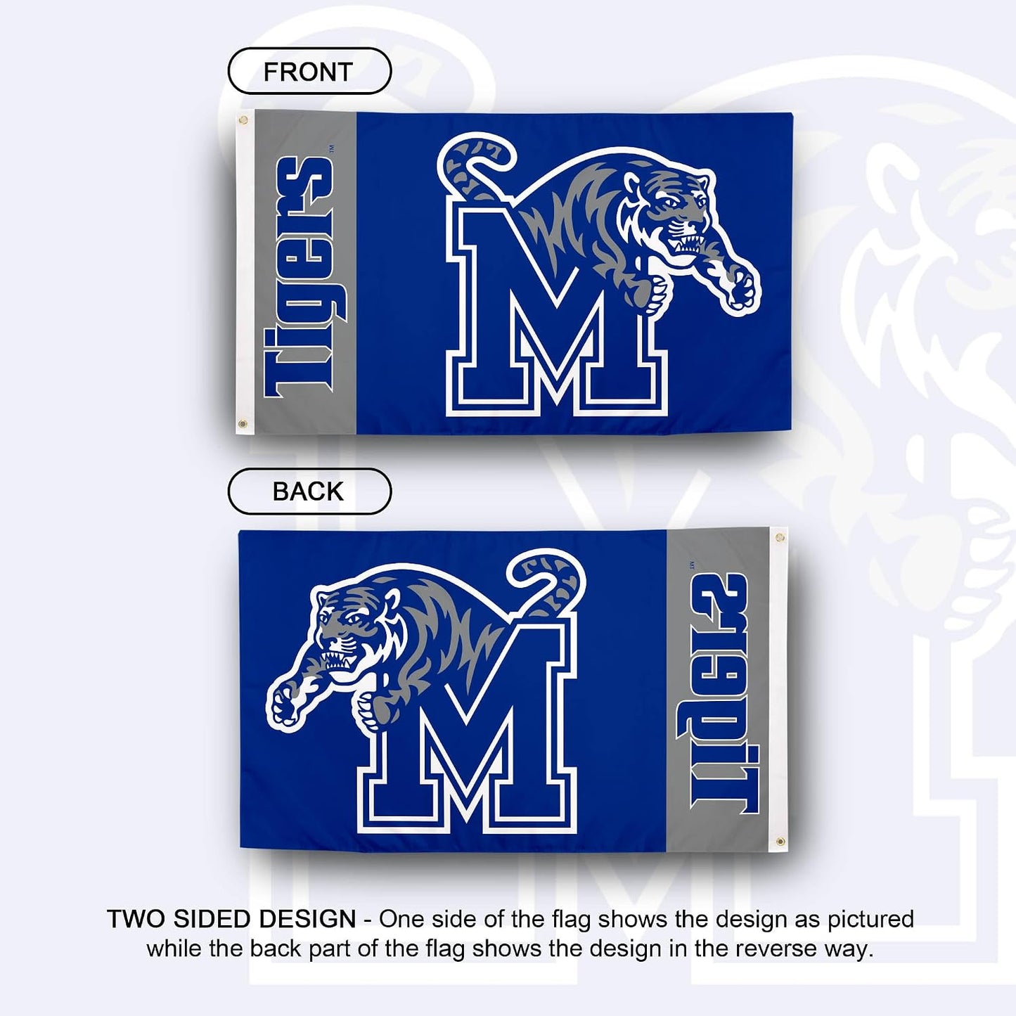 Bandera Universidad Memphis 3x5ft poliéster