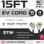 Cable extensión secadora 15ft 14-30P a 14-30R 30A negro