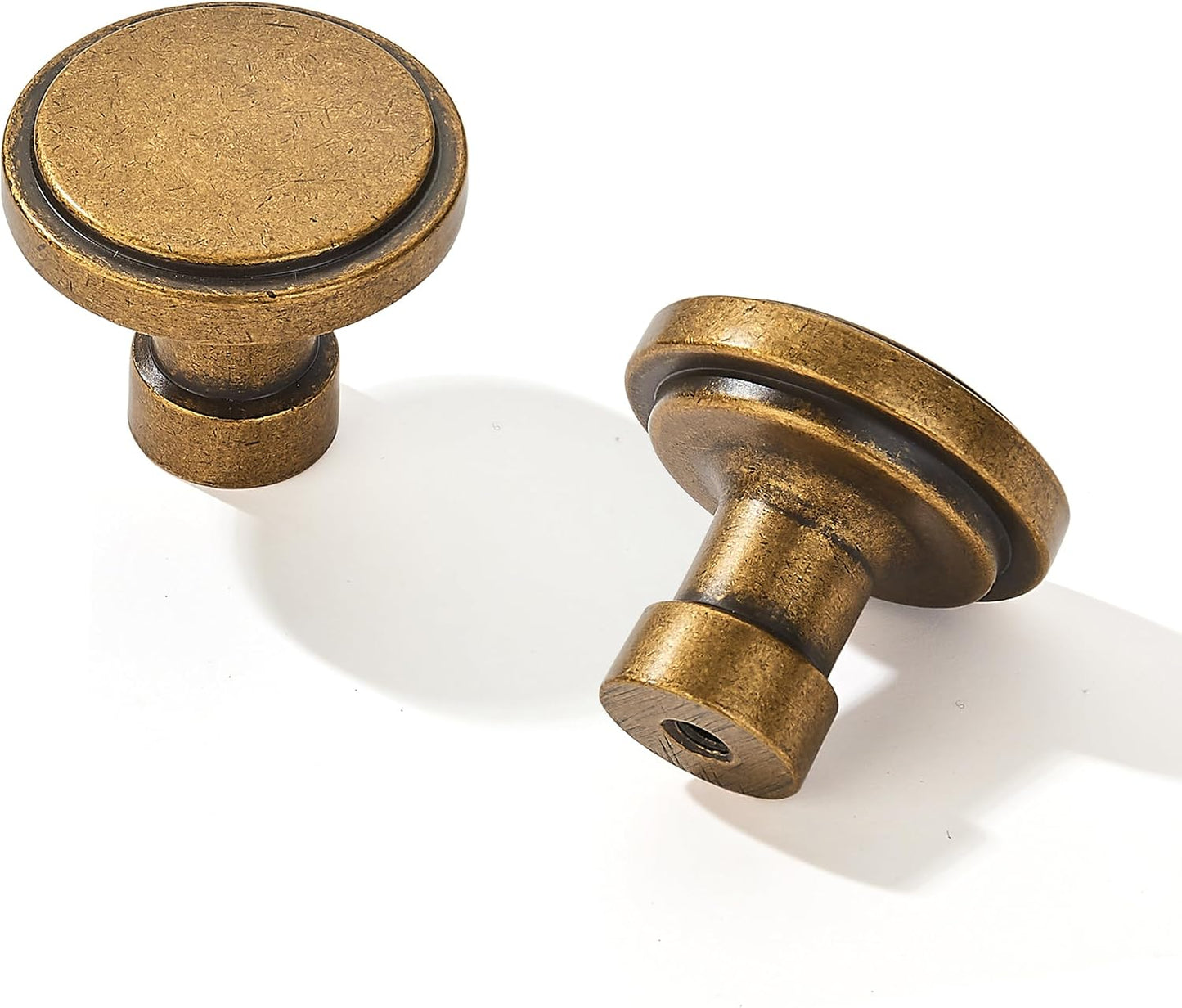 2 Pomas Latón Cepillado para Gabinetes 1-3/4pulg