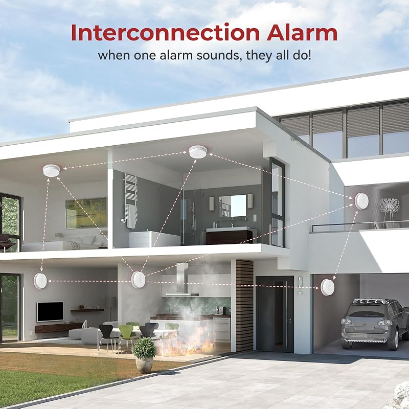 Detector humo interconectado GS562A 12 pzas con batería 9V