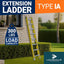 Escalera extensión fibra vidrio 16ft cap 375lb