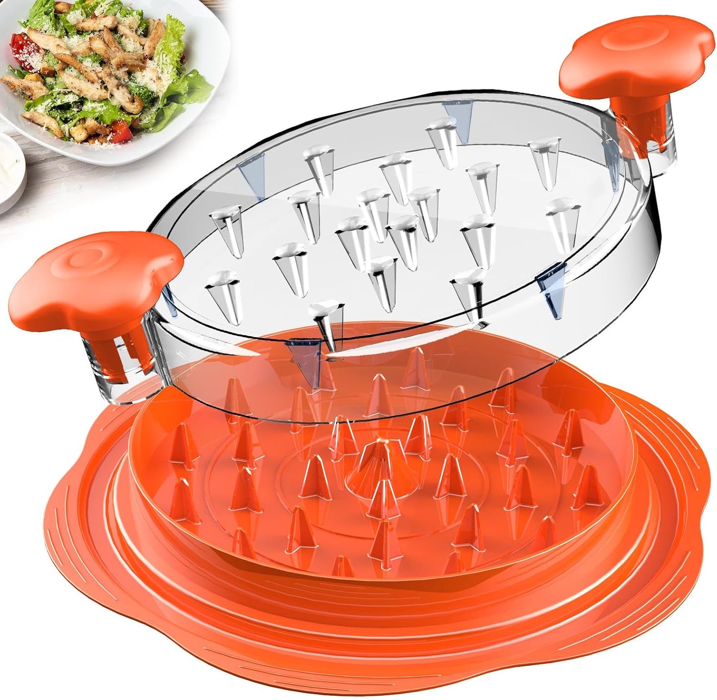 Desmenuzadora de pollo grande con cepillo y tenedor ergonómico