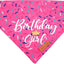 Bandana cumpleaños perro duradera tela rosa grande