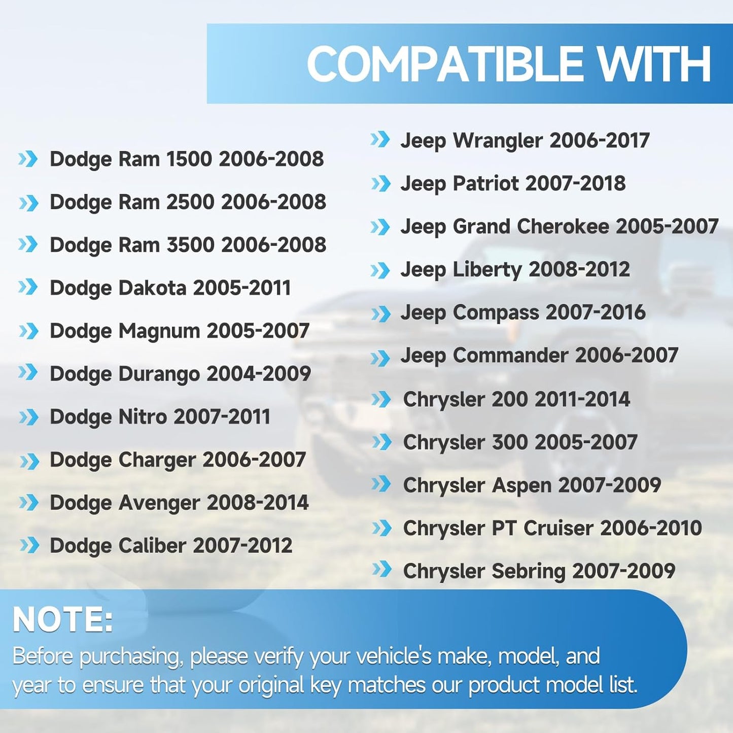 2 Llaveros Repuesto Dodge Ram Durango Jeep