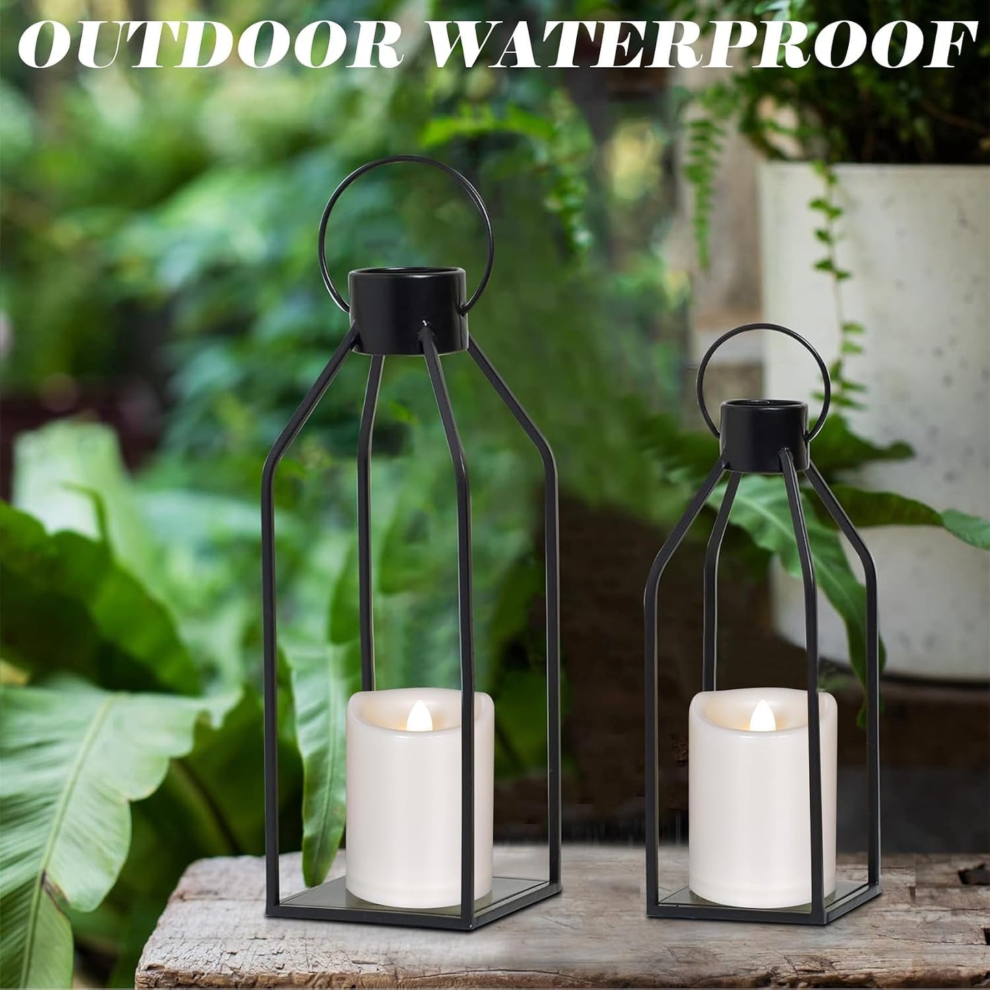 2 Pzas Velas LED Impermeables Exteriores 7.6x10.2cm