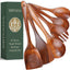 Set 6 Pzas Utensilios Teca Natural Antiadherente Cocina