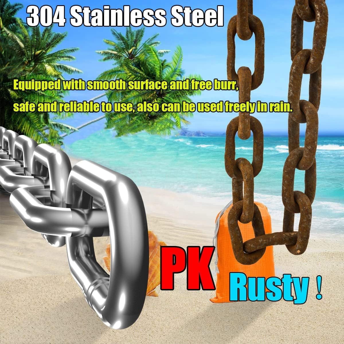 Cadena acero inox 13ft 1/8" utilitaria