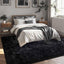 Alfombra negra 5x8ft suave antiderrap para sala dormitorio