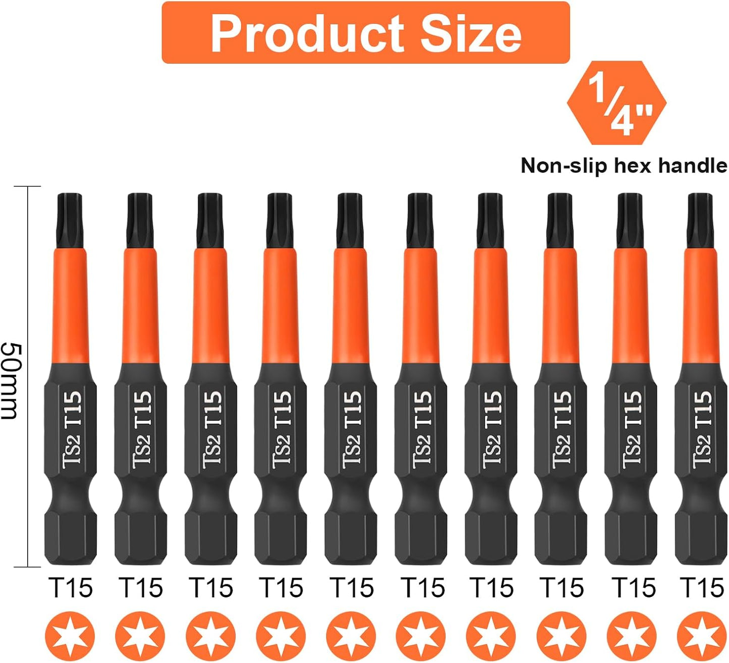 Juego 10 Pzas Destornillador Torx 50mm Caja Almacenamiento